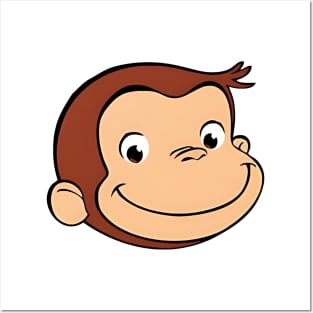 Curious George Face Posters and Art